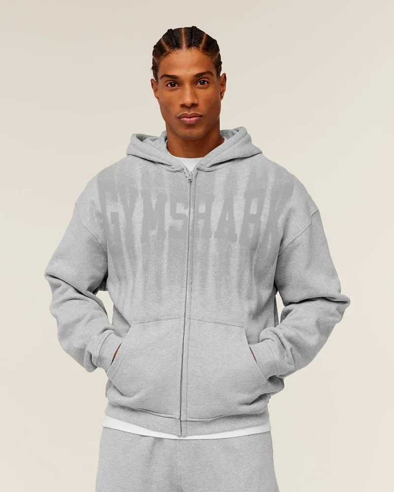 Fade Graphic Zip Trough Hoodie de Gymshark en Grey