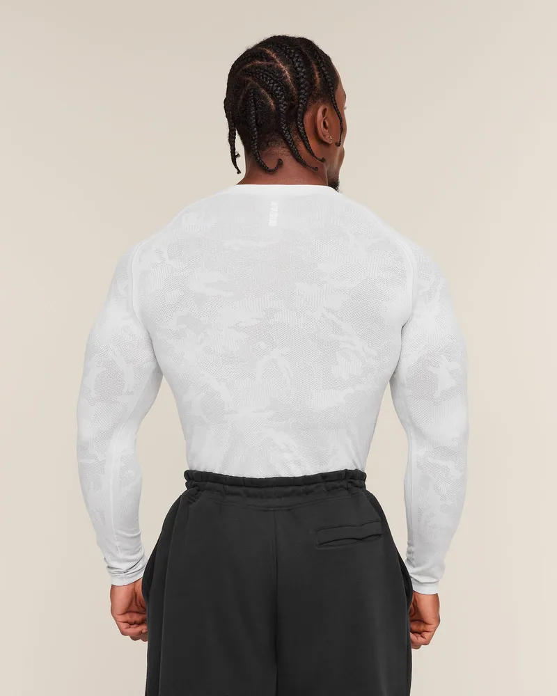 Geo Seamless Long Sleeve de Gymshark en White / Light Grey