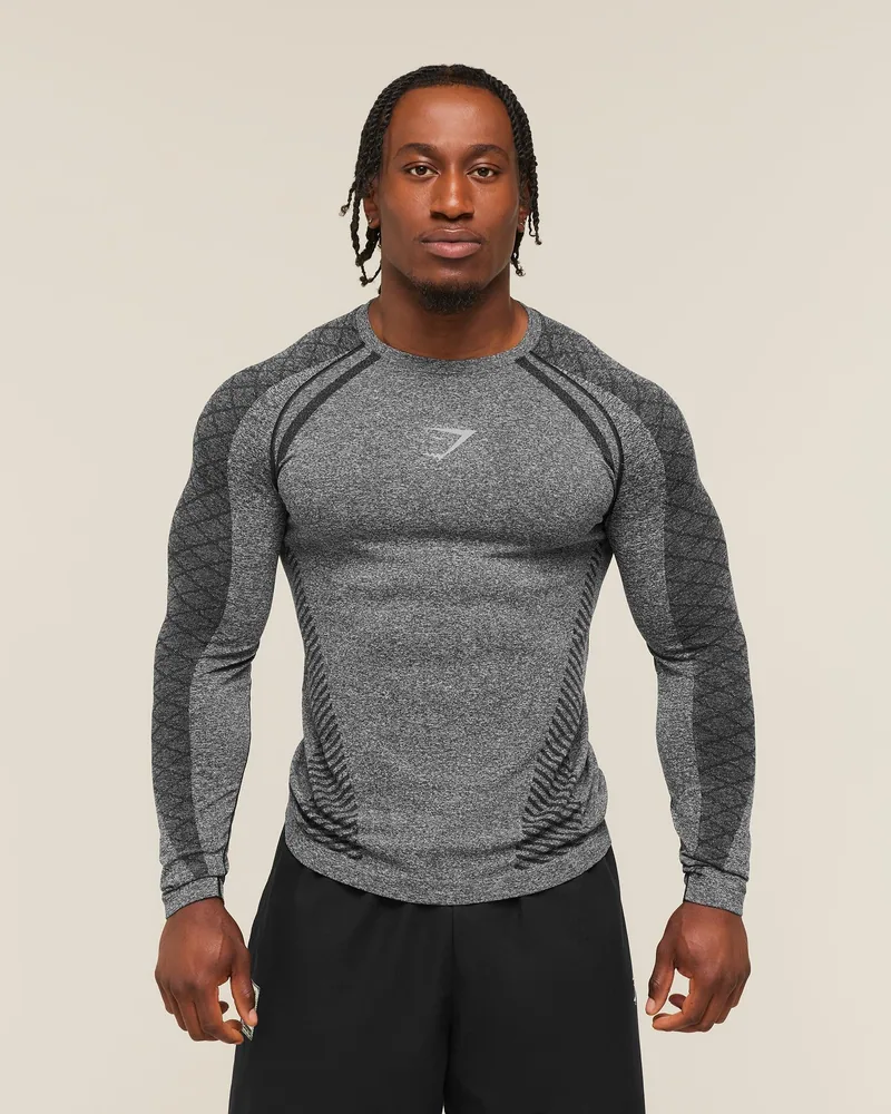 Devant Seamless Long Sleeve de Gymshark en Black