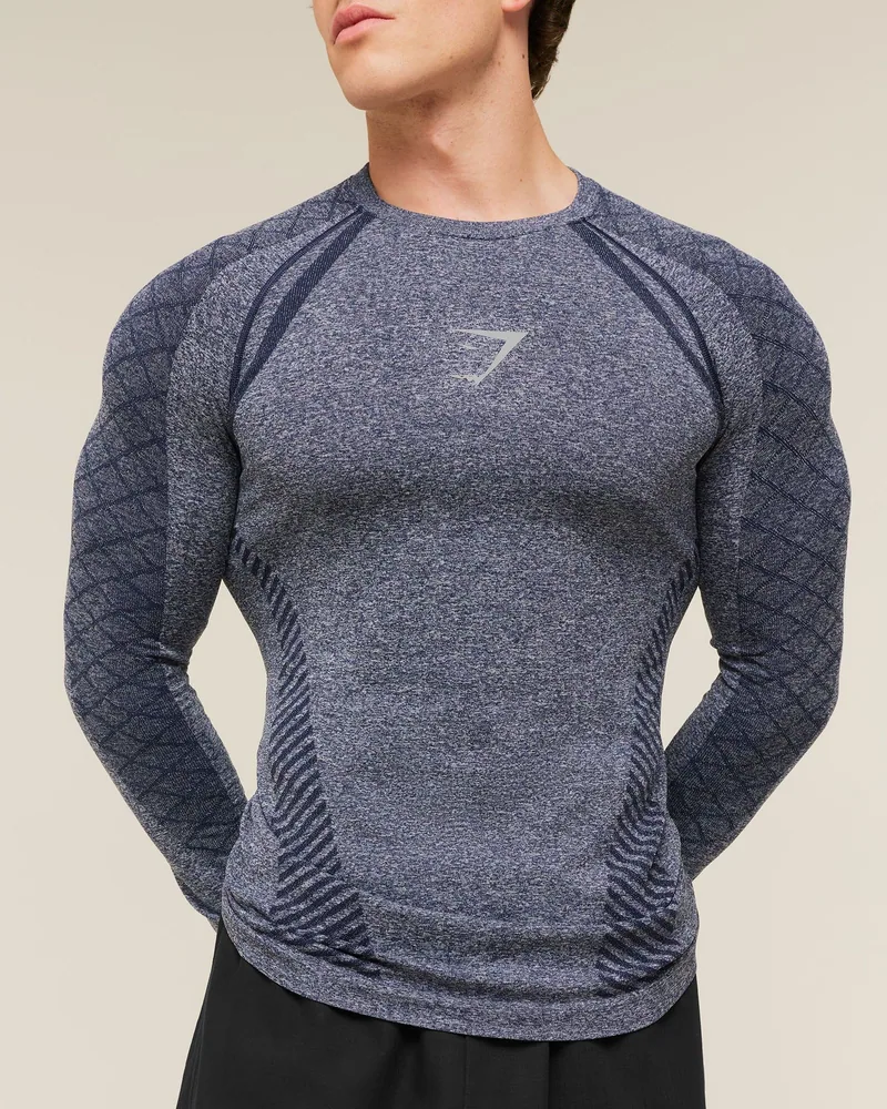 Devant Seamless Long Sleeve de Gymshark en Blue