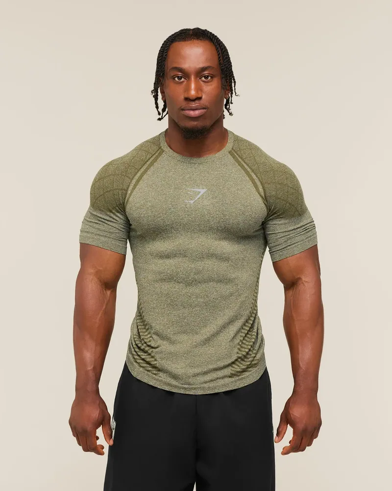Devant Seamless T-Shirt de Gymshark en Green