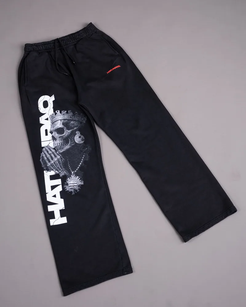 HATUNPAQ UMA TULLU BAGGY JOGGERS de HATUNPAQ en Negro