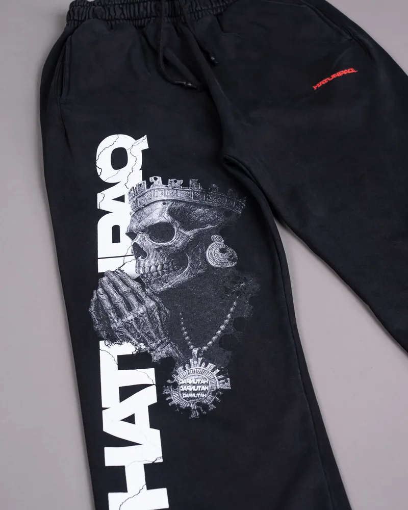 HATUNPAQ UMA TULLU BAGGY JOGGERS de HATUNPAQ en Negro