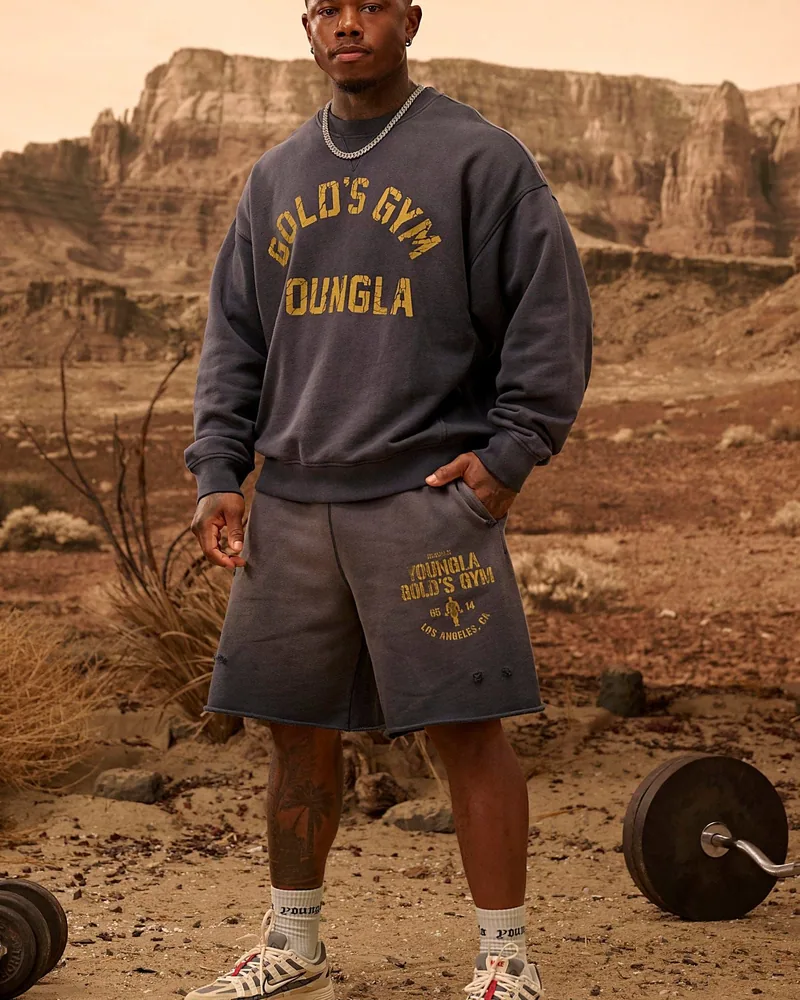 Gold's Iron Legacy Shorts de YoungLA. Foto de referencia