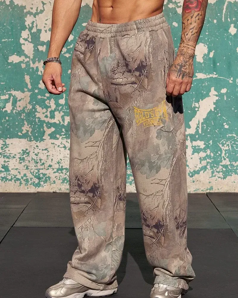 Gold's Iron Legacy Heritage Sweats de YoungLA en Beige Tree Camo