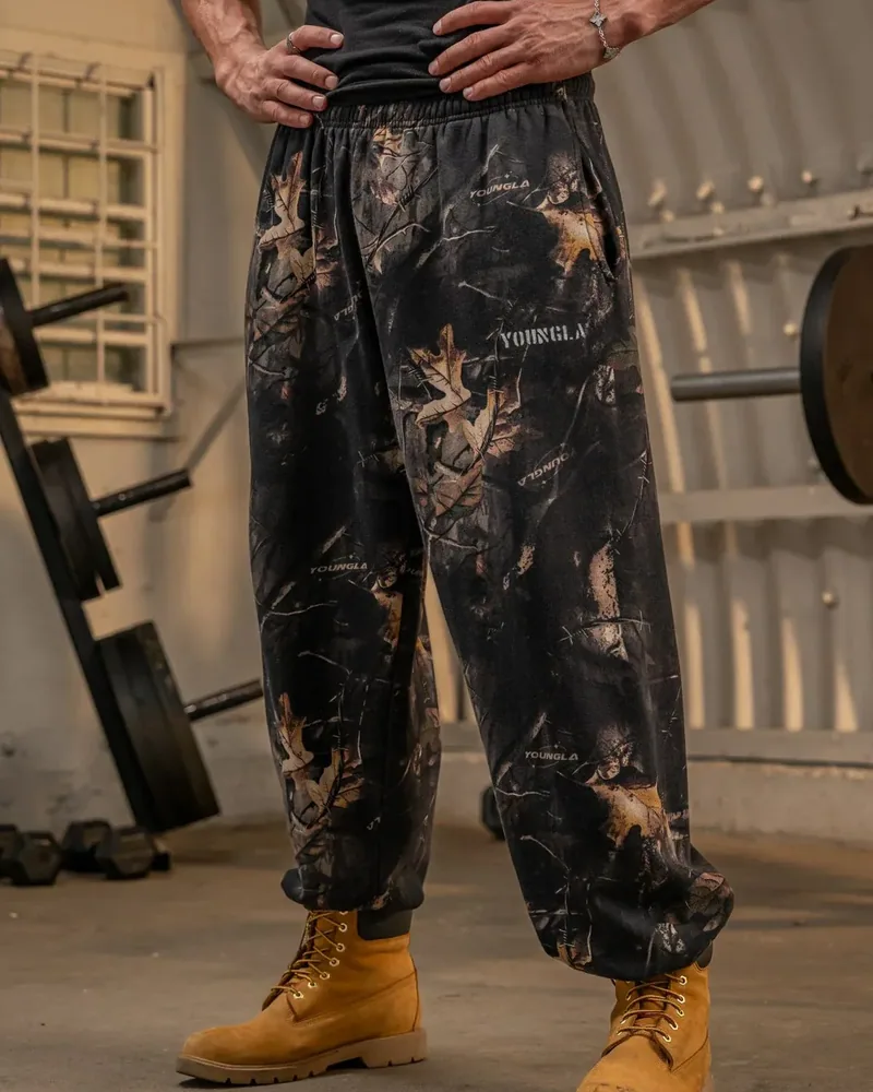 Tree Camo Collection - Baggy Joggers de YoungLA en Black Tree Camo