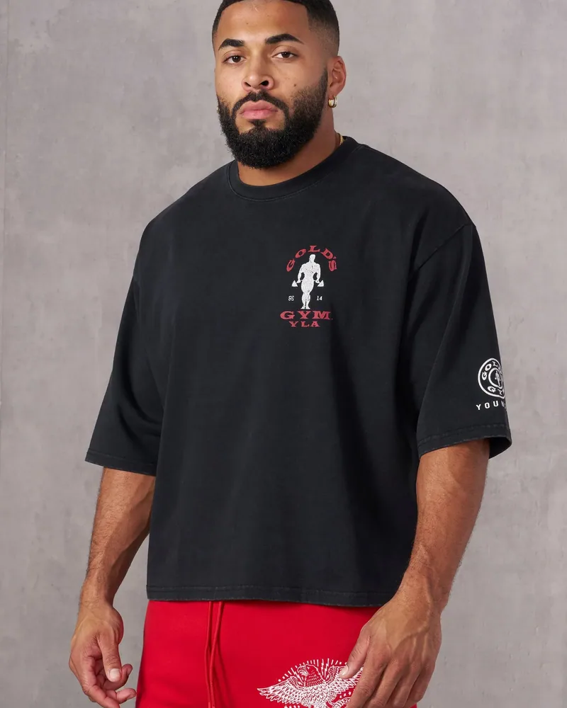 Golds Gym New Age Tees de YoungLA en Black Wash