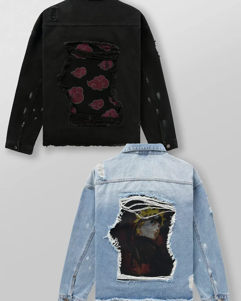 Naruto Distressed Denim Jackets de YoungLA en Akatsuki