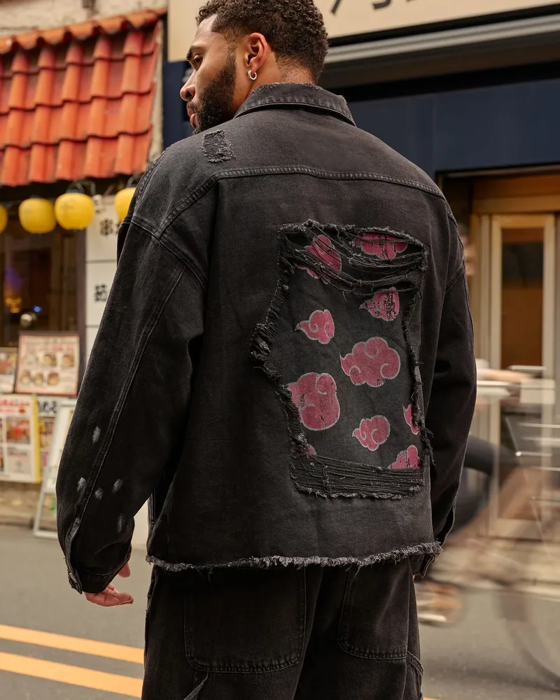 Naruto Distressed Denim Jackets de YoungLA en Akatsuki