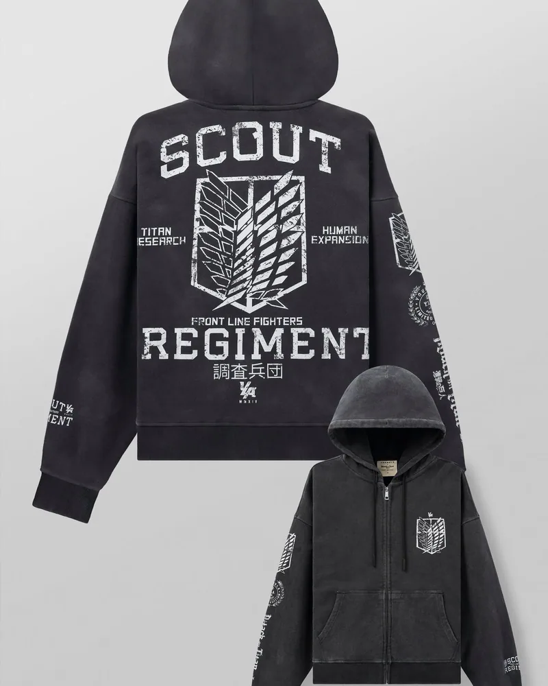 AOT x YLA Zip-Up Hoodies de YoungLA en Black