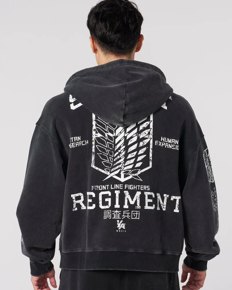 AOT x YLA Zip-Up Hoodies de YoungLA en Black