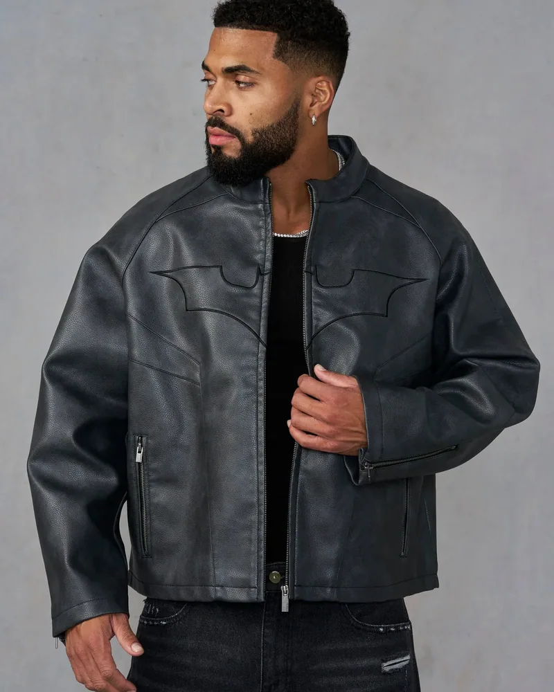 Batman Leather Jackets de YoungLA en Black Wash
