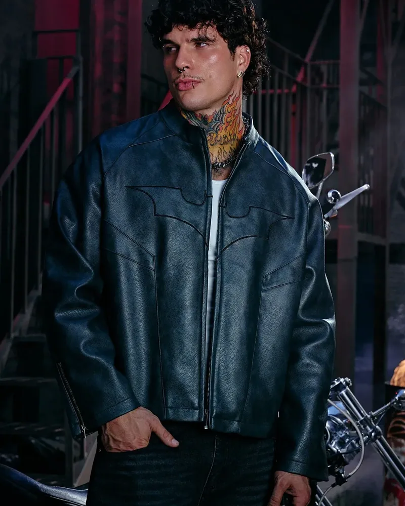 Batman Leather Jackets de YoungLA en Black Wash