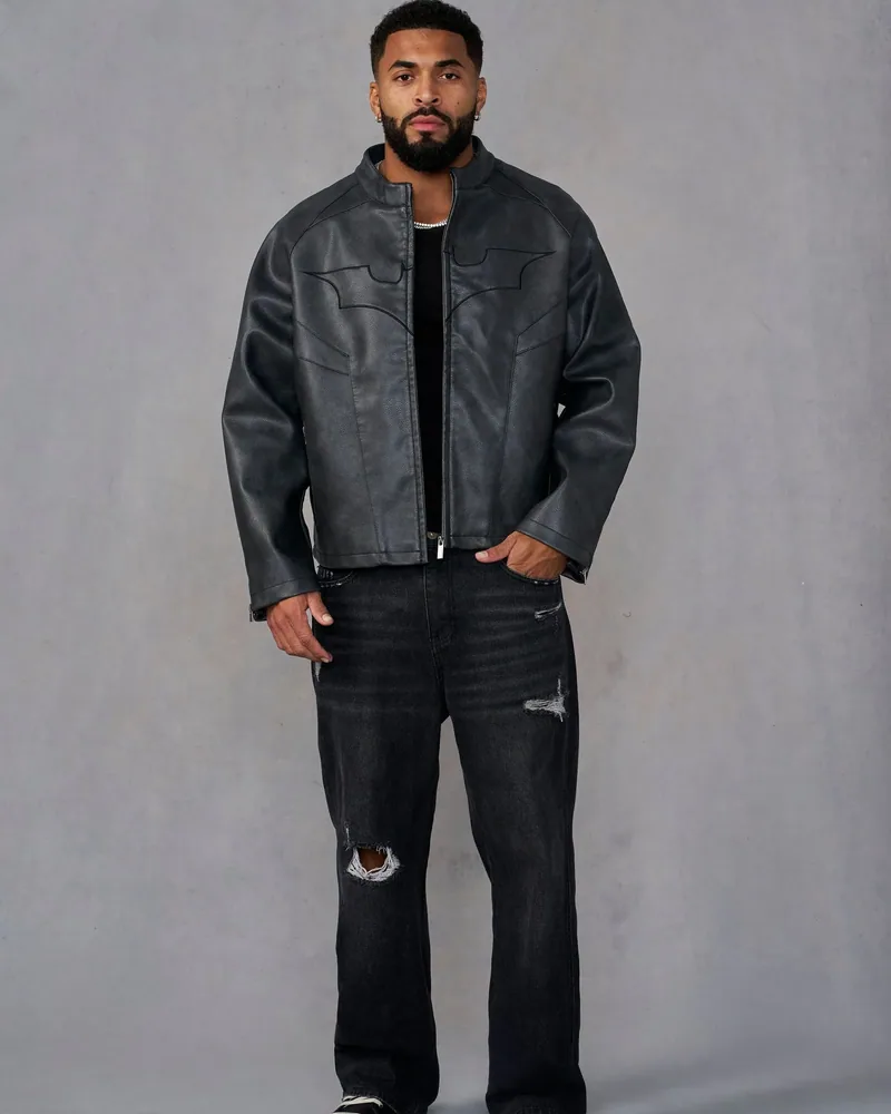 Batman Leather Jackets de YoungLA en Black Wash