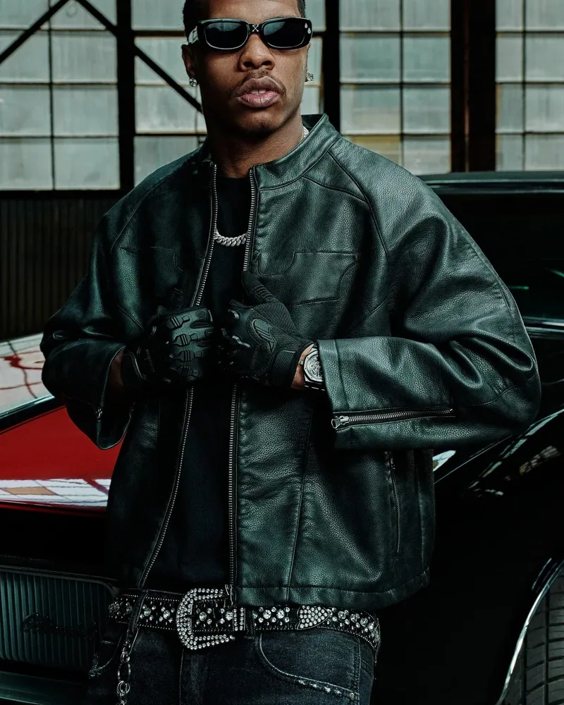 Batman Leather Jackets de YoungLA en Black Wash