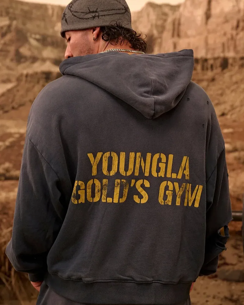 Gold's Iron Legacy Layered Zip-Ups de YoungLA en Navy Wash