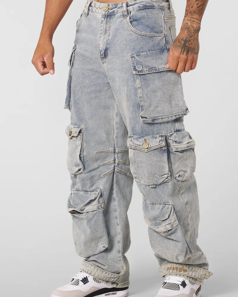 Hella Pocket Jeans de YoungLA en Blue Wash